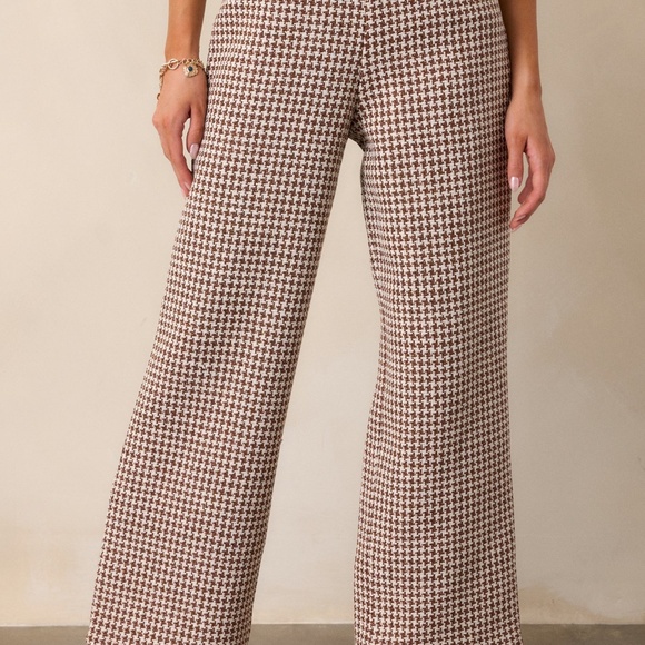 Red Dress Out of Reach Mocha Houndstooth Pants Size LL / Mocha - Picture 2 of 3